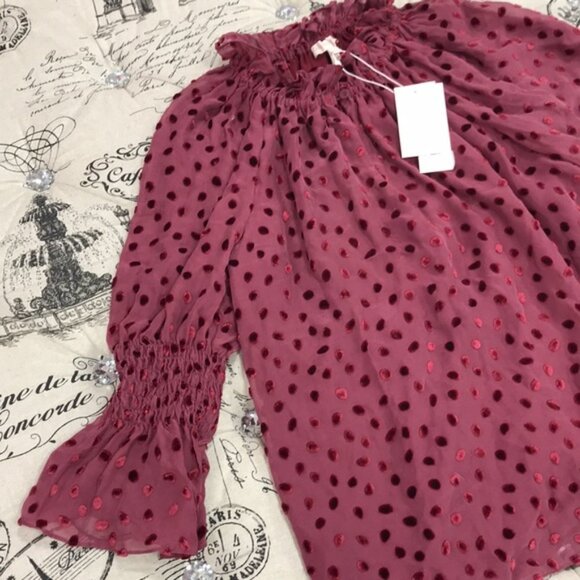 🎁 Rebecca Taylor Velvet Dot Blouse - Picture 4 of 8